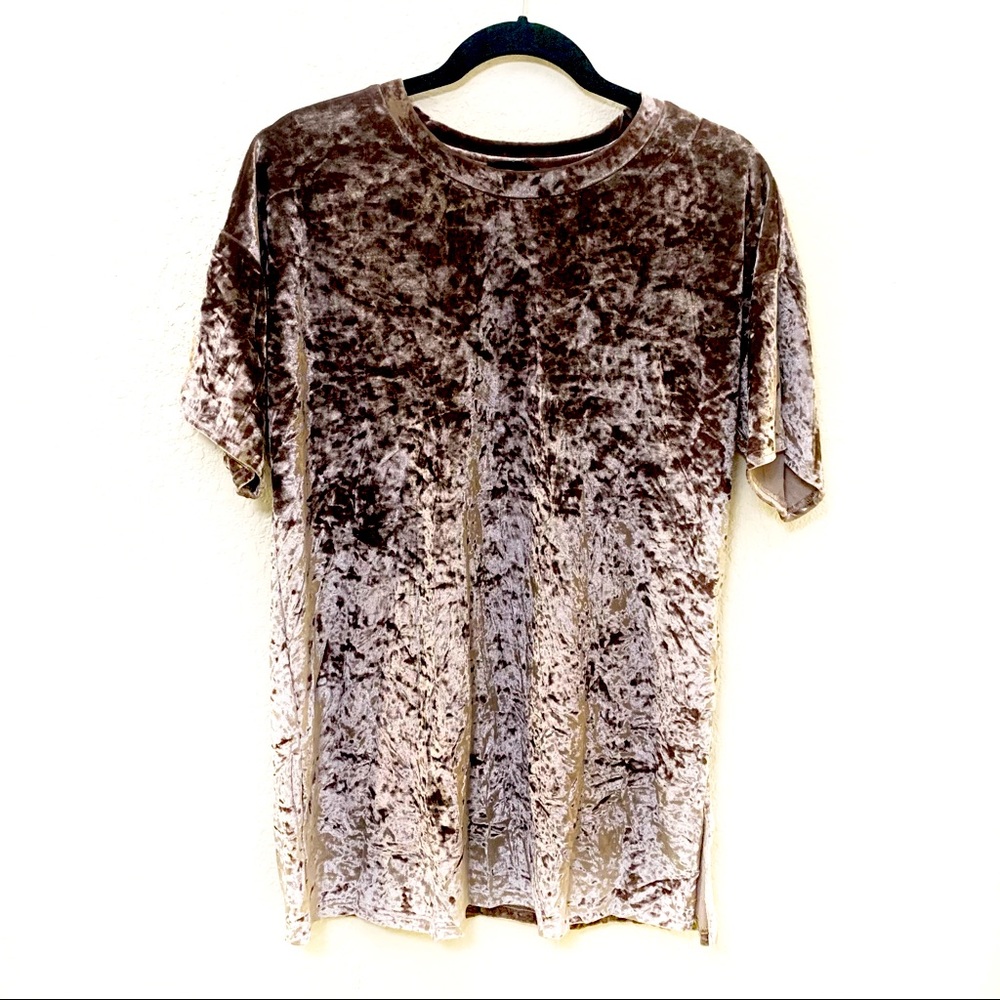 Rose gold, velvet short sleeve top